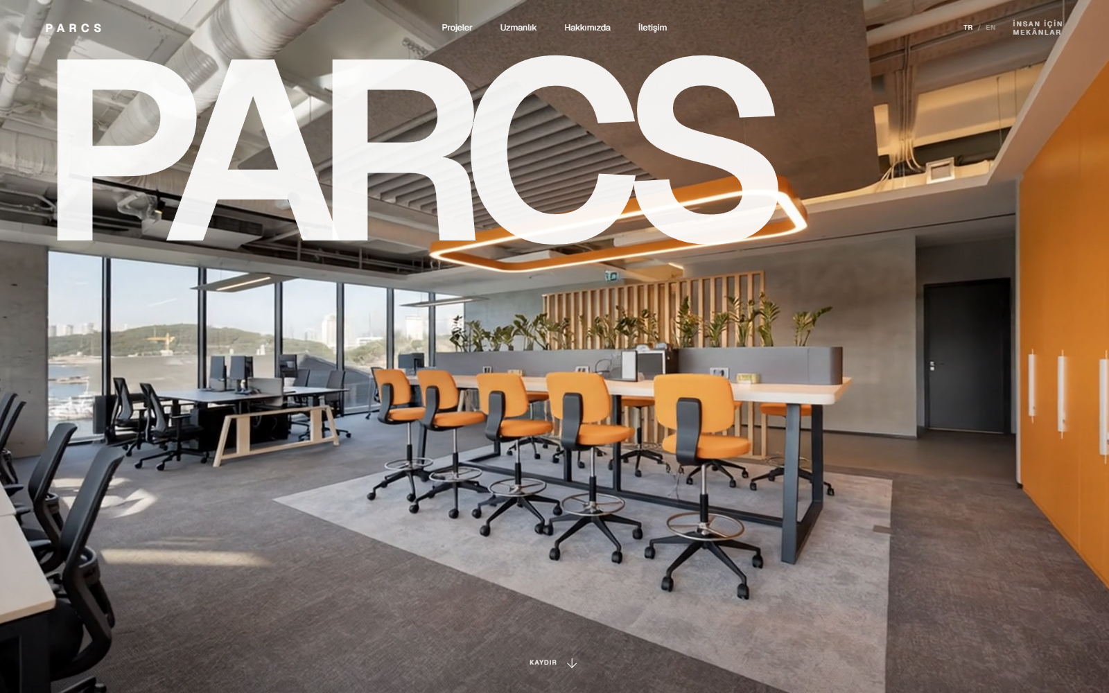 PARCS web sitesi ekranı